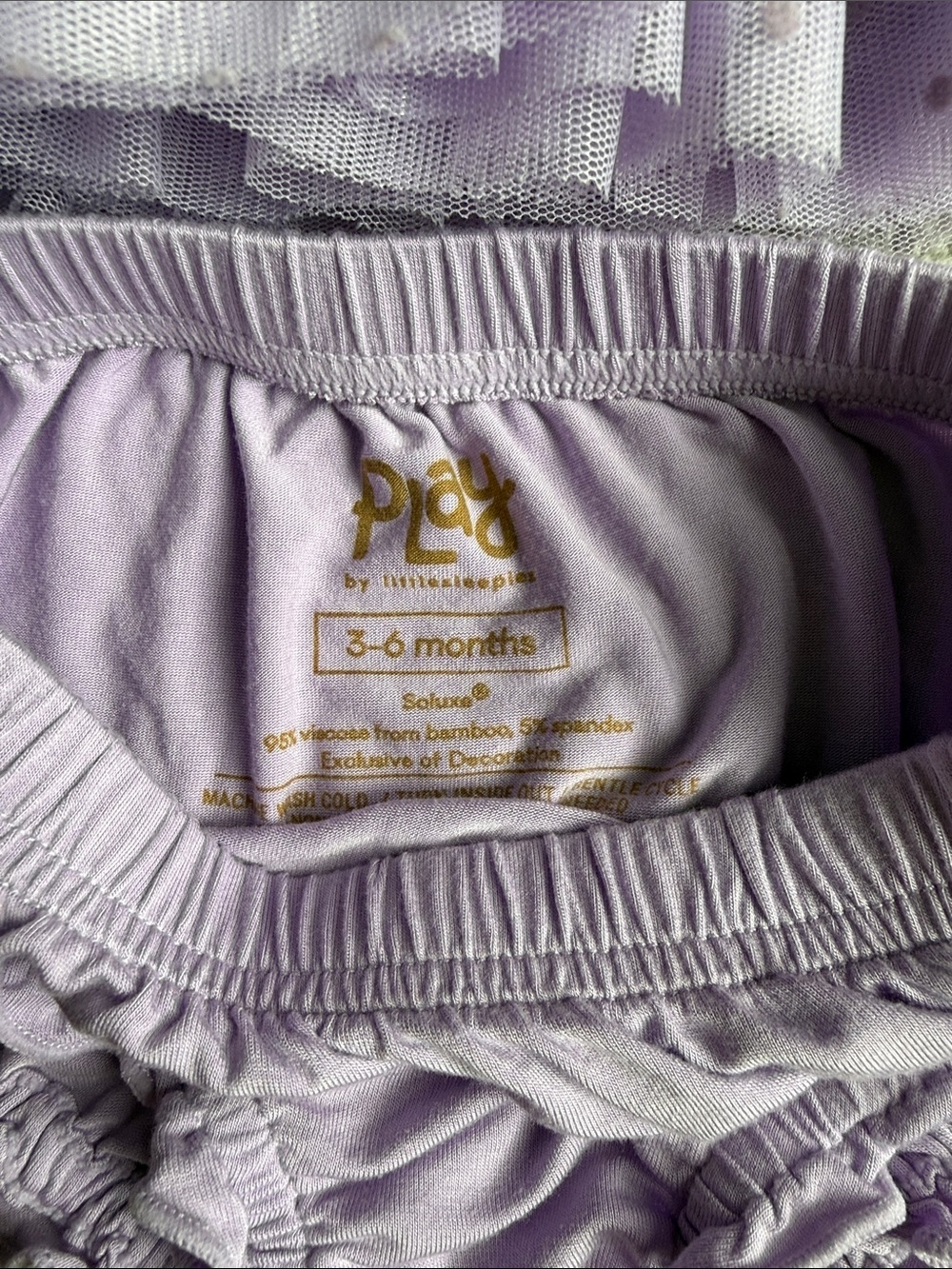 NWOT Little sleepies Orchid Bloom Ribbed Layered Tulle Dress with bloomer. - Picture 3 of 3